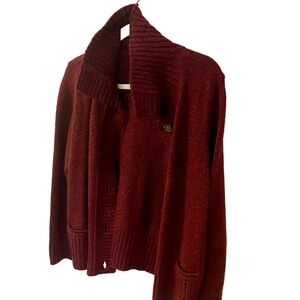 Karen Scott Women's Deep Cranberry Cardigan